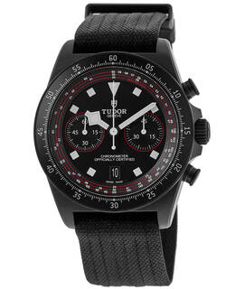 Authentic Tudor Pelagos FXD Chrono Automatic, Black Dial Carbon Fabric Strap Men's Watch Model M25827KN-0001