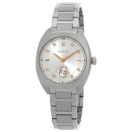 Gucci Interlocking G Diamond Silver Dial Ladies Watch - Quartz Movement ya142510