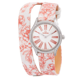 Omega De Ville Quartz Diamond White Dial Ladies Watch 428.17.26.60.04.003