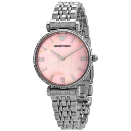 Emporio Armani AR1779 Ladies Quartz Watch - Stainless Steel Case, Mother of Pearl Dial with Roman Numerals