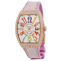 Franck Muller Vanguard Automatic Diamond Silver Dial Ladies Watch V 32 SC AT FO D COL DR 5N RS 5N
