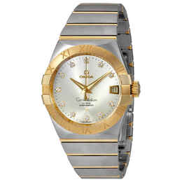Omega Constellation Silver Diamond Dial Mens Watch 123.20.38.21.52.002