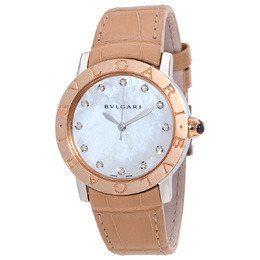 Pre-owned Bulgari Bulgari Bulgari Diamond White Mother of Pearl Dial Ladies Watch 101893