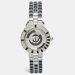 Dior Black Diamond Paved Stainless Steel Christal CD11311BM001 Women's Wristwatch