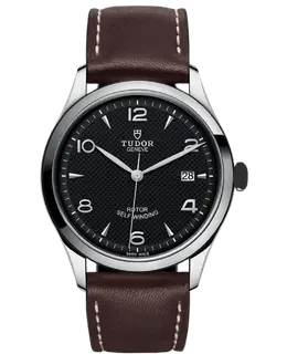 Tudor 1926 Men's Watch with Black Dial and Brown Leather Strap - Model #M91550-0008