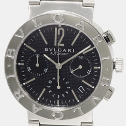 Bulgari Black Stainless Steel Diagono BB38SSCH Automatic Men's Wristwatch 38 mm 1095546