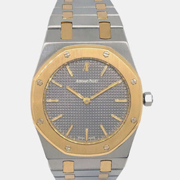 Audemars Piguet Black 18k Yellow Gold Stainless Steel Royal Oak 56303SA.OO.0789SA.01 Quartz Women's Wristwatch 33 mm 1095504