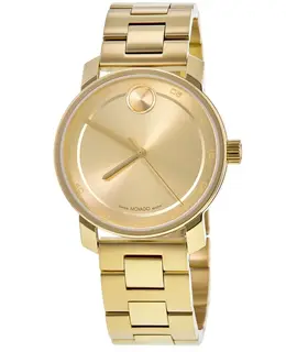 Movado Bold Access - Men's Watch Model 3600912 Champagne Dial Yellow Gold PVD Steel