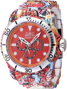 47853 Invicta Pro Diver Date Day Quartz Red Dial Men's Watch