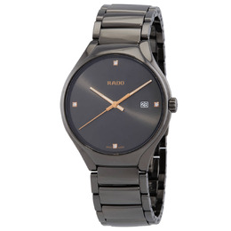 Rado True Diamonds Quartz Crystal Grey Dial Mens Watch r27239712