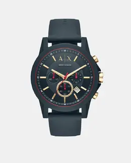 Armani Exchange Outerbanks AX1335 Хронограф Синие силиконовые мужские часы, синий 1010657301635 | azul