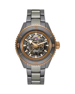 Часы-скелетон из высокотехнологичной керамики Captain Cook, 43 мм Rado, цвет Gray 4798493 | gray