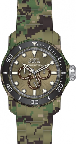 Invicta Pro Diver 47855 Mens Brown Dial Quartz Watch with Black Bezel and Stainless Steel Bracelet