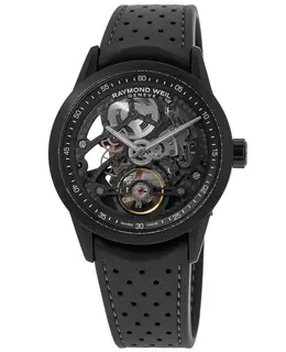 Raymond Weil Freelancer Automatic Skeleton Dial Black Rubber Strap Men's Watch 2785-BKR-20000