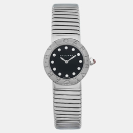 Bulgari Black Diamond Stainless Steel Bulgari-Bulgari 102145 Quartz Women's Wristwatch 26 mm 1099321