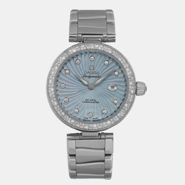 Omega Blue MOP Diamond Stainless Steel De Ville Ladymatic 425.35.34.20.57.002 Automatic Women's Wristwatch 34 mm 1099301