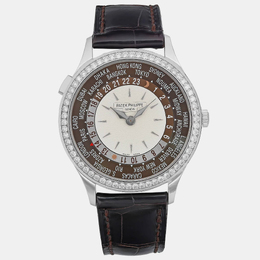 Patek Philippe Opaline 18K White Gold World Time Automatic Women's Wristwatch, Ref. 1099289