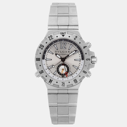 Bulgari Silver Stainless Steel Diagono GMT40S Automatic Men's Wristwatch 40 mm 1099365
