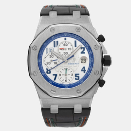Audemars Piguet White Stainless Steel Royal Oak Offshore Chronograph Sachin Tendulkar 26182ST.OO.D01 Automatic Men's Wristwatch 44mm 1099077
