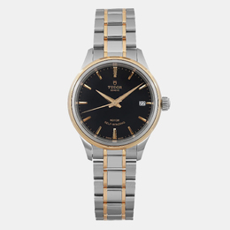 TUDOR 1099164 - Black 18k Yellow Gold Steel Style 12103-0003 Automatic Women's Wristwatch 28mm