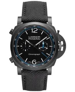 Panerai Luminor Chrono Carbotech Automatic Black Dial Fabric Strap Men's Watch pam01219
