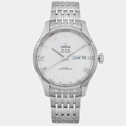 Omega White Stainless Steel De Ville Hour Vision 433.10.41.22.02.001 Automatic Men's Wristwatch 41mm 1099181