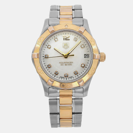 Tag Heuer White Stainless Steel Aquaracer WAF1320.BB0820 Quarts Women's Wristwatch 32mm 1099178