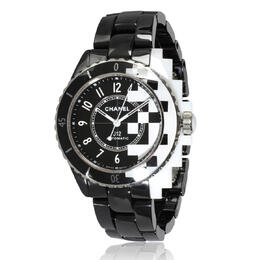 Pre-owned Chanel J-12 Automatic Chronometer Crystal Black Dial Unisex Watch h7988