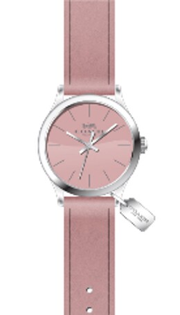 Coach 14502935 Ruby Series Ladies Digital Gold Dial Quartz Watch with Stainless Steel Case and White Leather Strap