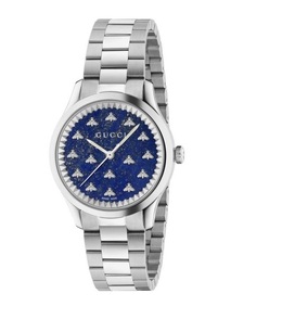 Gucci G-Timeless Watch With Bees Blue Dial Ladies Stainless Steel Band - ya1265043