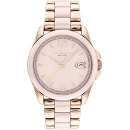 Coach Greyson Quartz Pink Dial Ladies Watch, Model 14504188