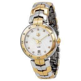 Pre-owned Tag Heuer Link Lady Diamond Silver guilloche Dial Ladies Watch wat1350.bb0957