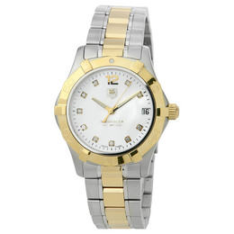 Pre-owned Tag Heuer Aquaracer Diamond White Mother of Pearl Dial Ladies Watch waf1320.bb0820