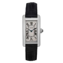 Pre-owned Cartier Tank Americaine Silver-tone Dial Ladies Watch Caliber 157 Quartz Movement