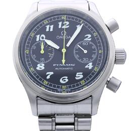 Pre-owned Omega Dynamic Chronograph Mens Watch 5240.5 Black Dial with Silver-tone Hands and Stainless Steel Bracelet