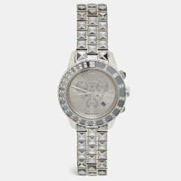 Dior Grey Stainless Steel Diamond Christal Watch for Women - CD114313M002 38mm