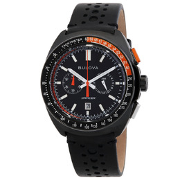 Bulova Racer Chronograph Quartz Black Dial Mens Watch 98b428