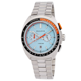 Bulova Racer Chronograph Quartz Blue Dial Mens Watch 98b432