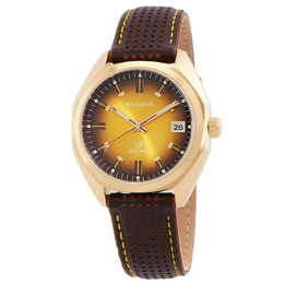 Bulova Jet Star Quartz Gold Dial Mens Watch 97b214