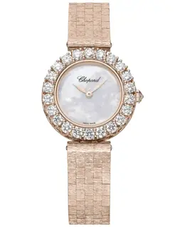Chopard L'Heure Du Diamant Round Small Manual Winding Mother of Pearl Dial Diamond Bezel 18K Rose Gold Women's Watch 10a178-5301
