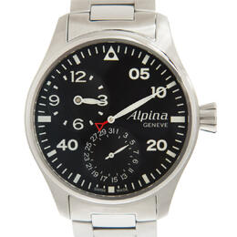 Alpina Automatic Black Dial Black Leather Mens Watch al-950b4s6b