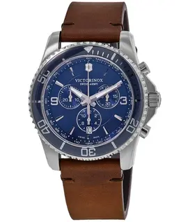 Victorinox Swiss Army Maverick Blue Dial Leather Strap Men's Watch 241865