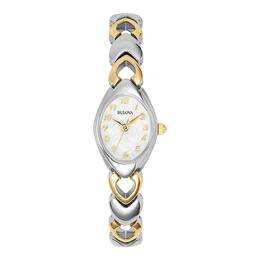 Женские классические двухцветные часы Bulova из нержавеющей стали — 98V02, цвет Two-Tone 19671022 | two-tone