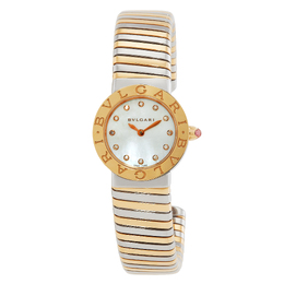 Pre-owned Bulgari Bulgari Mother Of Pearl Dial Two-tone Ladies Watch 102147
