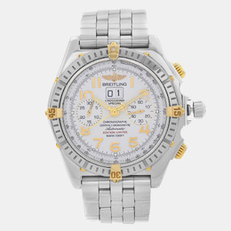 Breitling White 18k Yellow Gold Stainless Steel Crosswind B44356 Automatic Men's Wristwatch