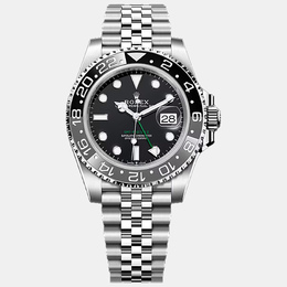 Rolex Black Stainless Steel GMT Master II Men's Wristwatch 1102833