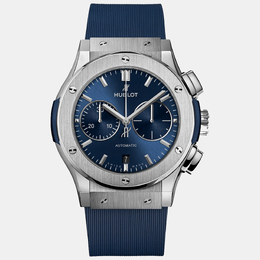 Hublot Blue Titanium Classic Fusion Chronograph Men's Wristwatch 45 mm 1102840