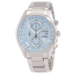 Citizen Perpetual World Time Chronograph Blue Dial Men's Watch AT8260-85M
