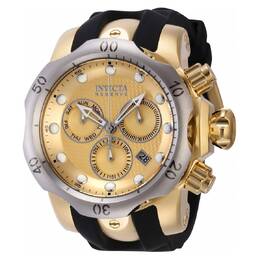 Invicta Venom Champagne Dial Black Polyurethane Gold Ion-plated Mens Watch 16151
