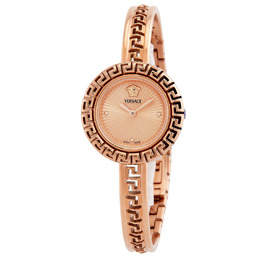 VE8C00424 Versace La Greca Rose Gold Dial Ladies Quartz Watch